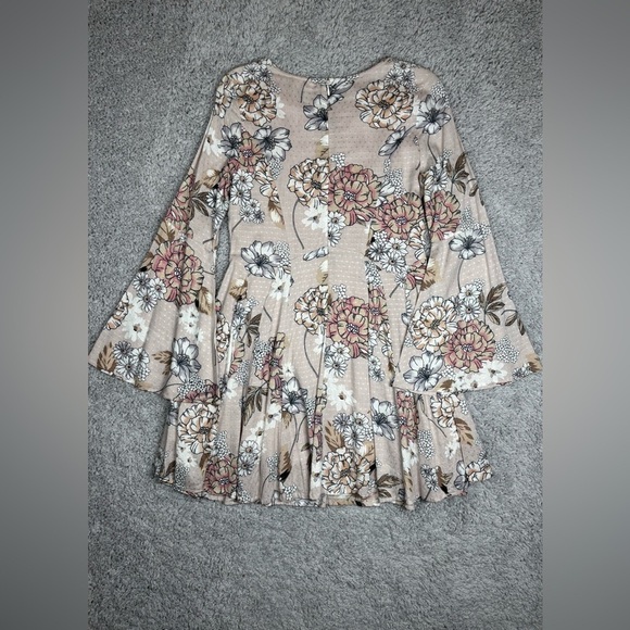 Altard State Dress Womens Small Fit Flare Baby Doll Floral Bell Sleeve Western - Picture 5 of 5